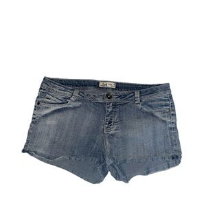y2k lei medium wash denim micro mini shorts